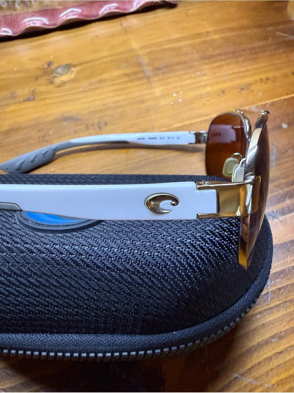 Costa Aviator Sunglasses with Green Mirrored Lenses and white Frame